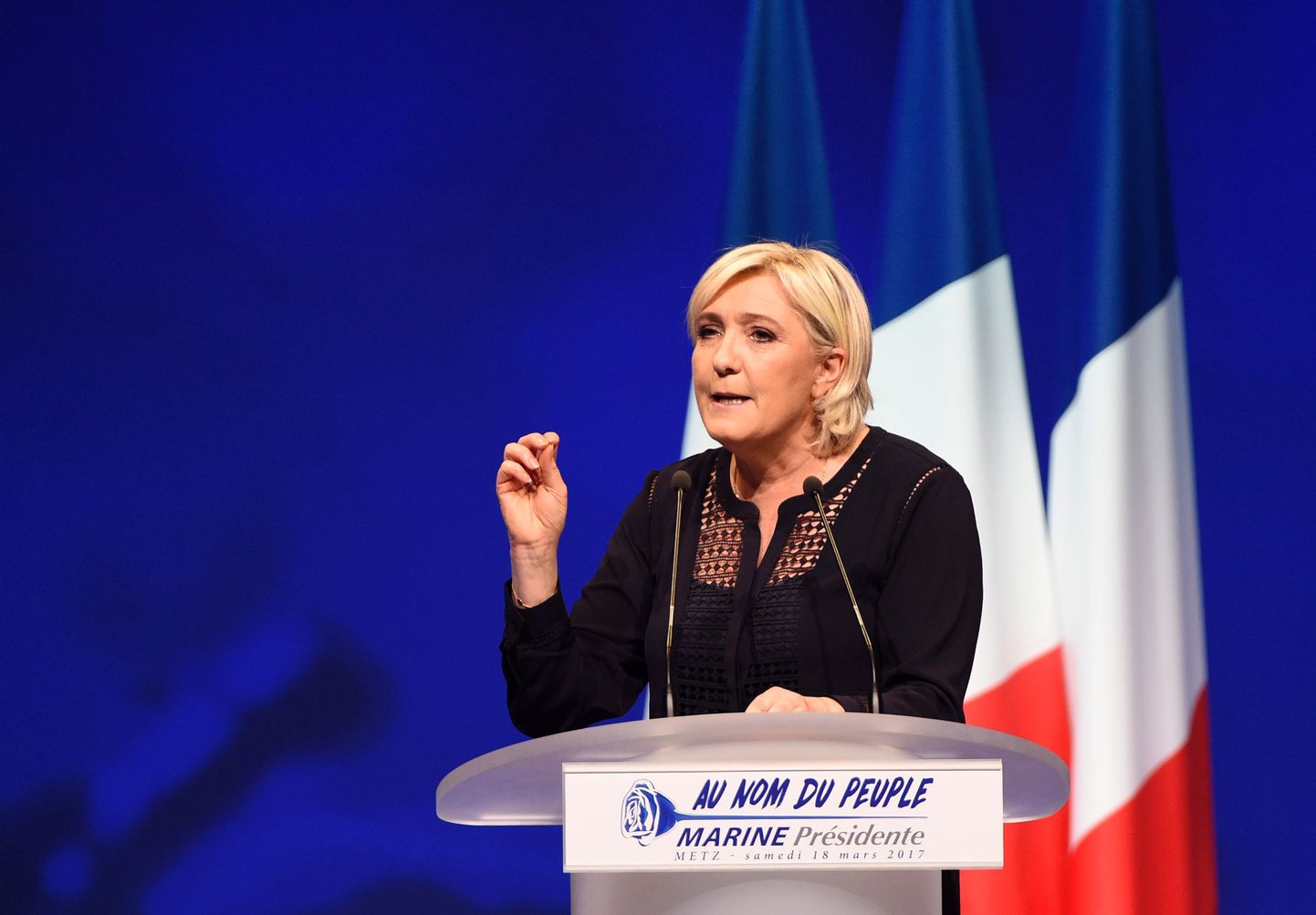 Prantsusmaa paremäärmusliku Rahvusrinde (FN) juht, presidendikandidaat Marine Le Pen.