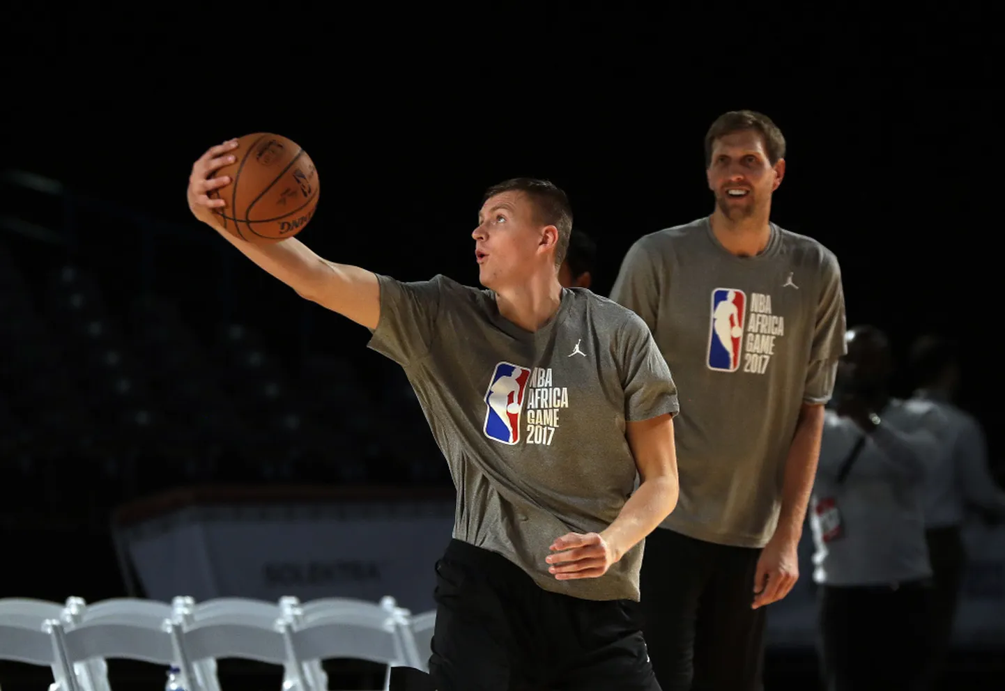 Kristaps Porziņģis un Dirks Novickis
