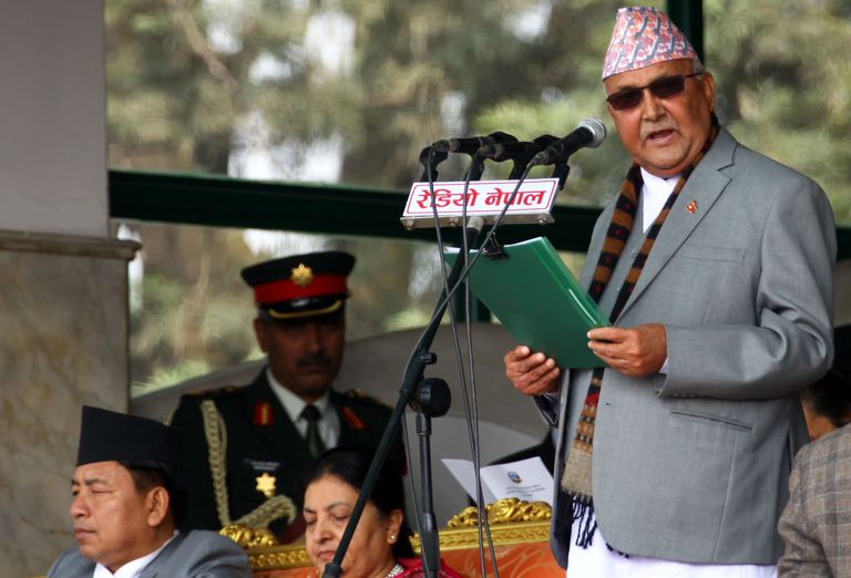 Nepali peaminister Khadga Prasād Sharma Olī
