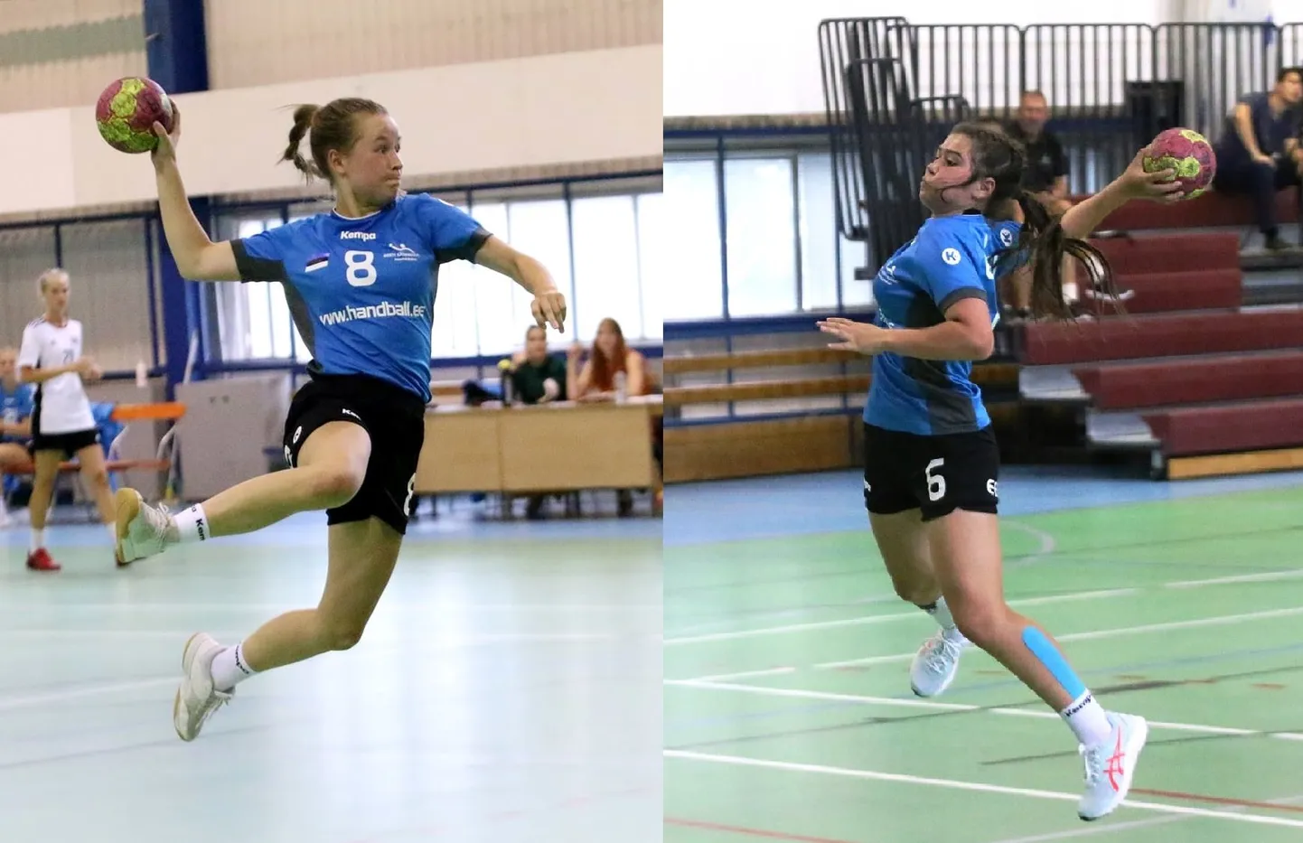Mängujuhid Gertu Jõhvikas (vasakul) ja Aleksandra-Jennifer Mednikova tõmbasid EM-turniiril Eesti koondise rünnakuniite.