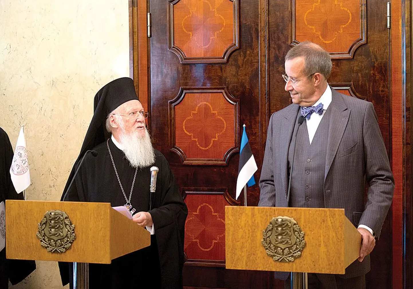 В четверг патриарх Варфоломей и президент Эстонии Тоомас-Хендрик Ильвес провели пресс-конференцию.