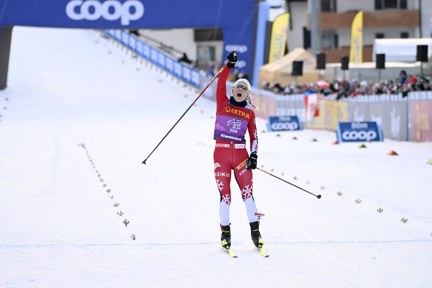 Therese Johaug tõusis Tour de Ski liidriks.
