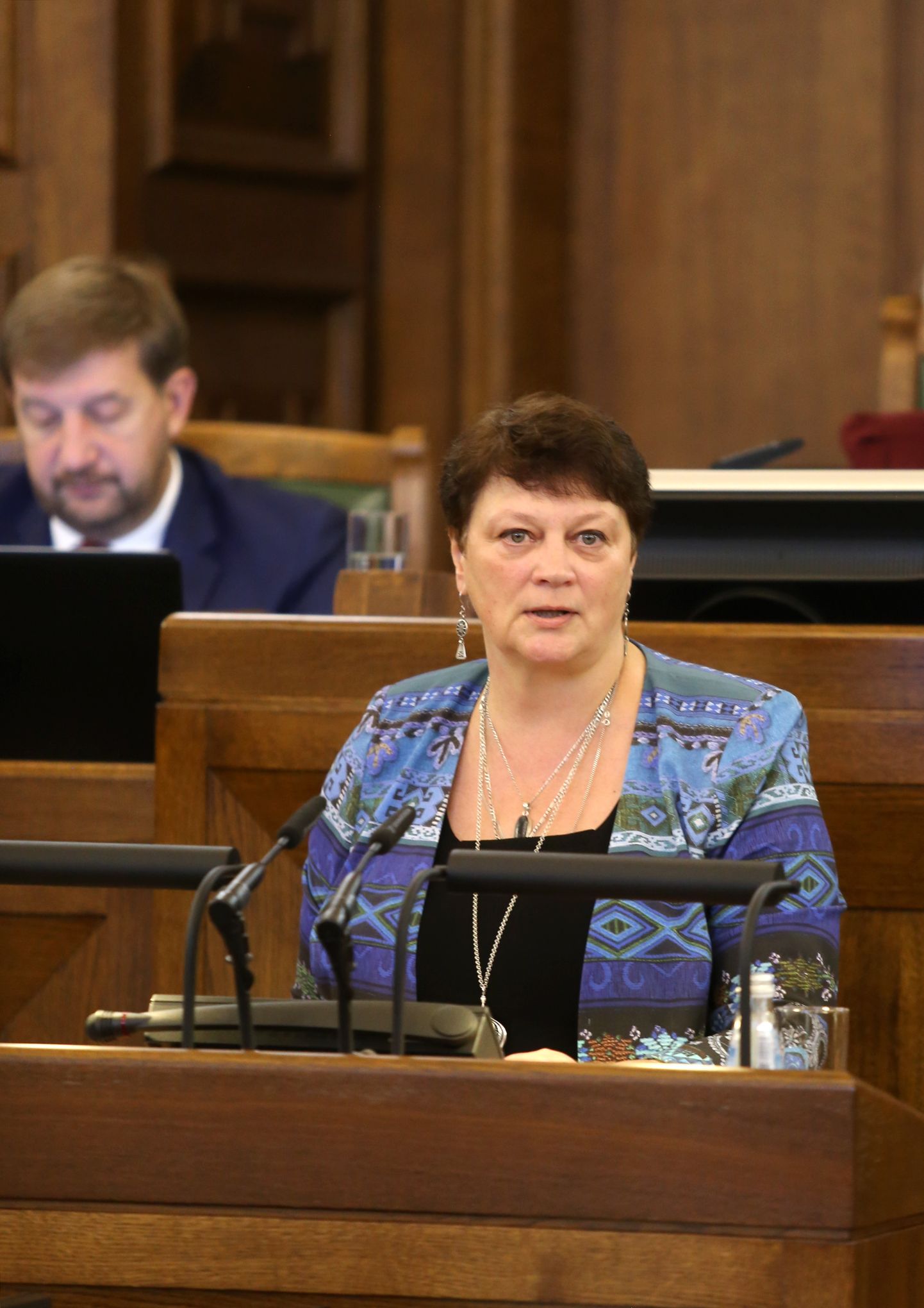 Saeimas deputāte Evija Papule piedalās Saeimas sēdē.