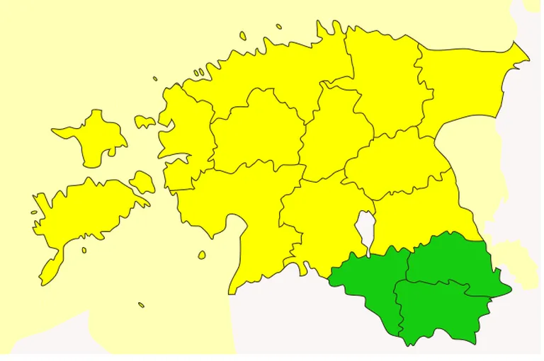 Ilmateenistuse hoiatused/Ilmateenistus.ee kuvatõmmis