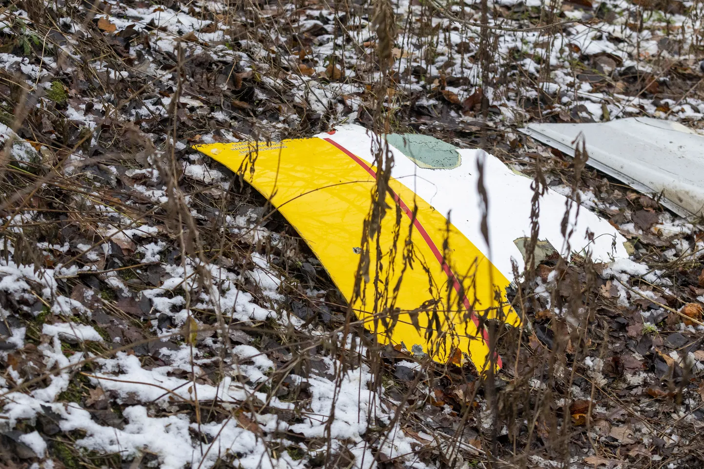 На месте крушения самолета DHL в Вильнюсе.