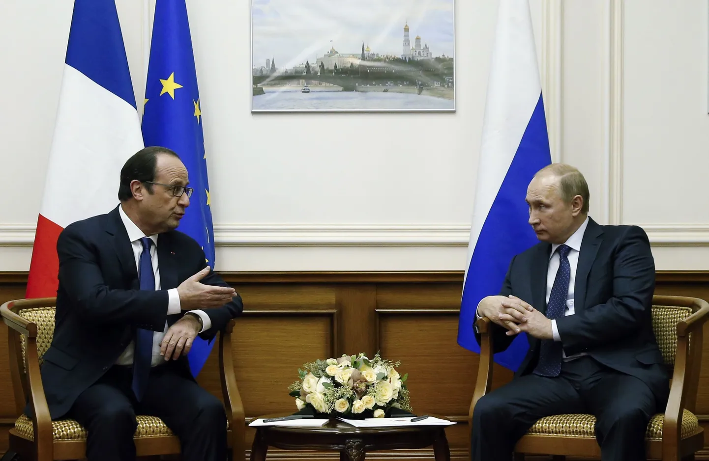 Франсуа Олланд и Владимир Путин.