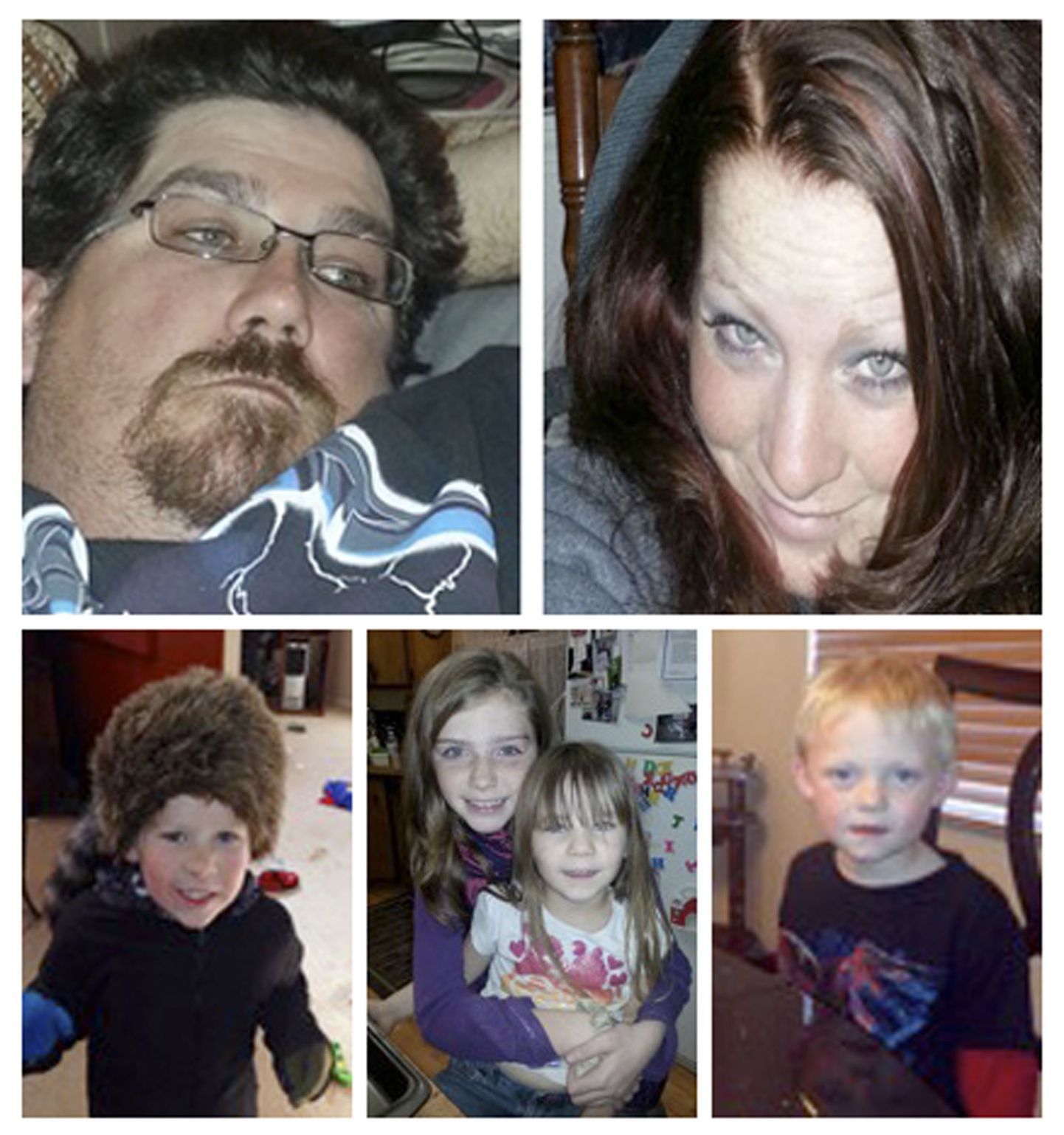James Glanton ja Christina McIntee ning lapsed Tate McIntee ( alla paremal), Chloe Glanton, Shelby Fitzpatrick ja Evan Glanton