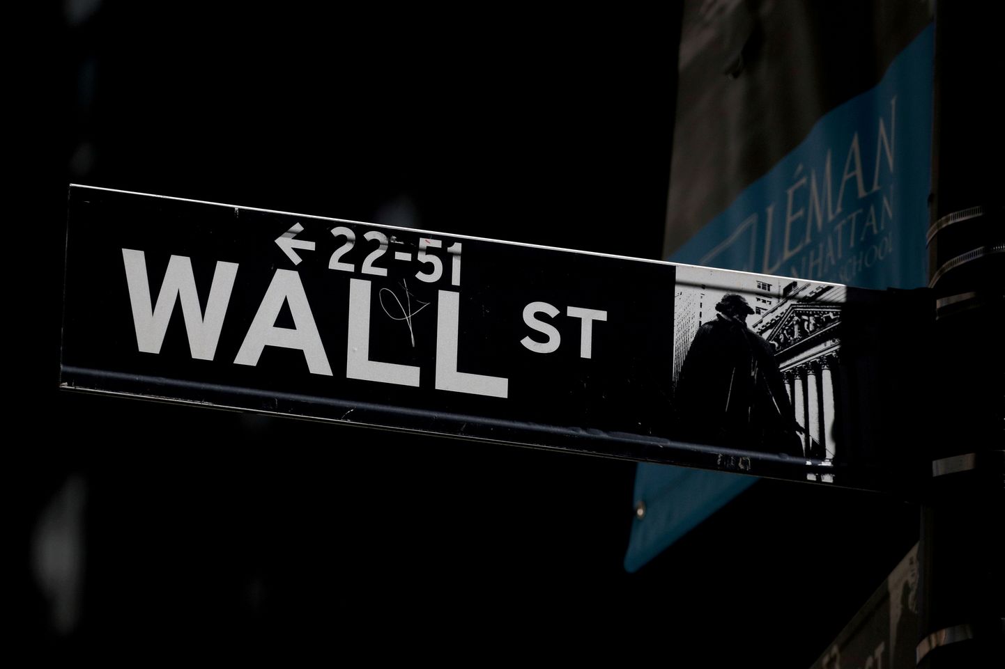 Wall St. tänavamärk New Yorgis NYSE lähedal.