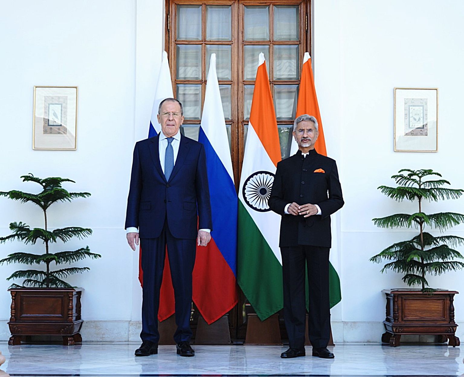 India välisminister dr S. Jaishankar kohtumas Vene välisministri Sergei Lavroviga 1. aprillil New Delhis.