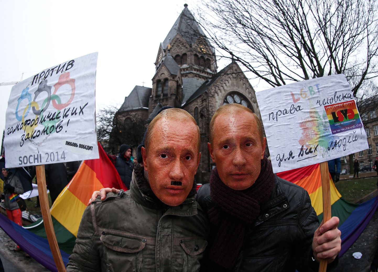 Venemaal homopropagandat keelava seaduse vastane meeleavaldus Saksamaal Hamburgis.