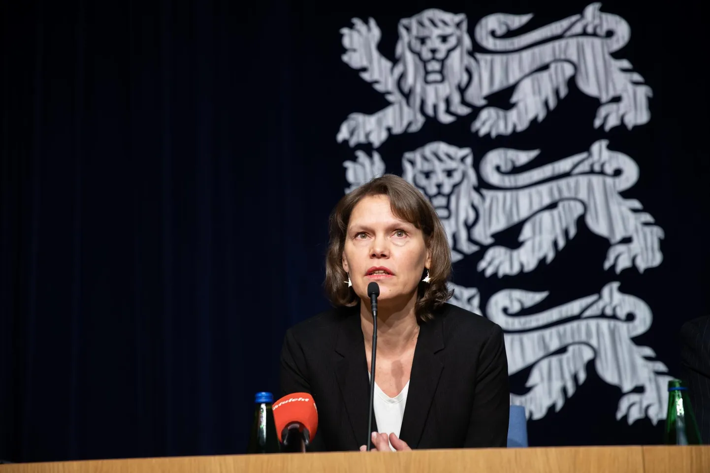 27.02.2020, Tallinn. Terviseameti pressikonverents Eesti esimese koroonaviirusnähu kohta. Pildil terviseameti peadirektor Merike Jürilo. FOTO: MADIS VELTMAN/POSTIMEES