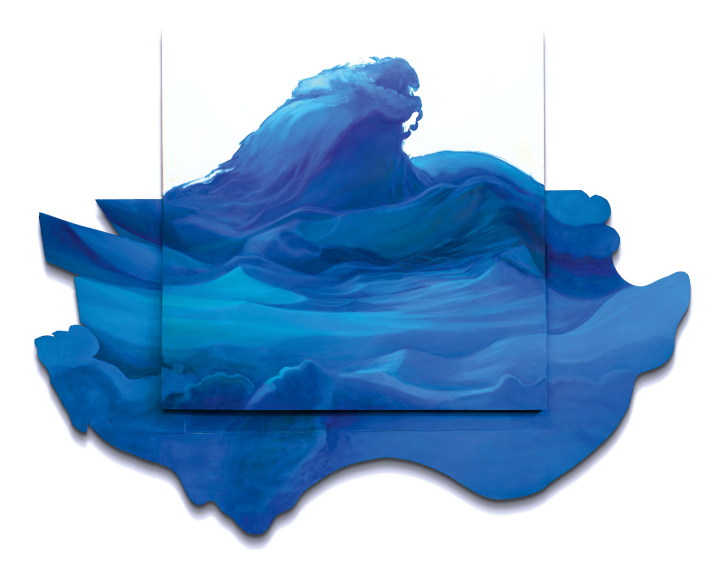 Veiko Klemmer. Sinine hõljuv laine, õli, lõuend, puit, 180 x 260 x 5 cm.