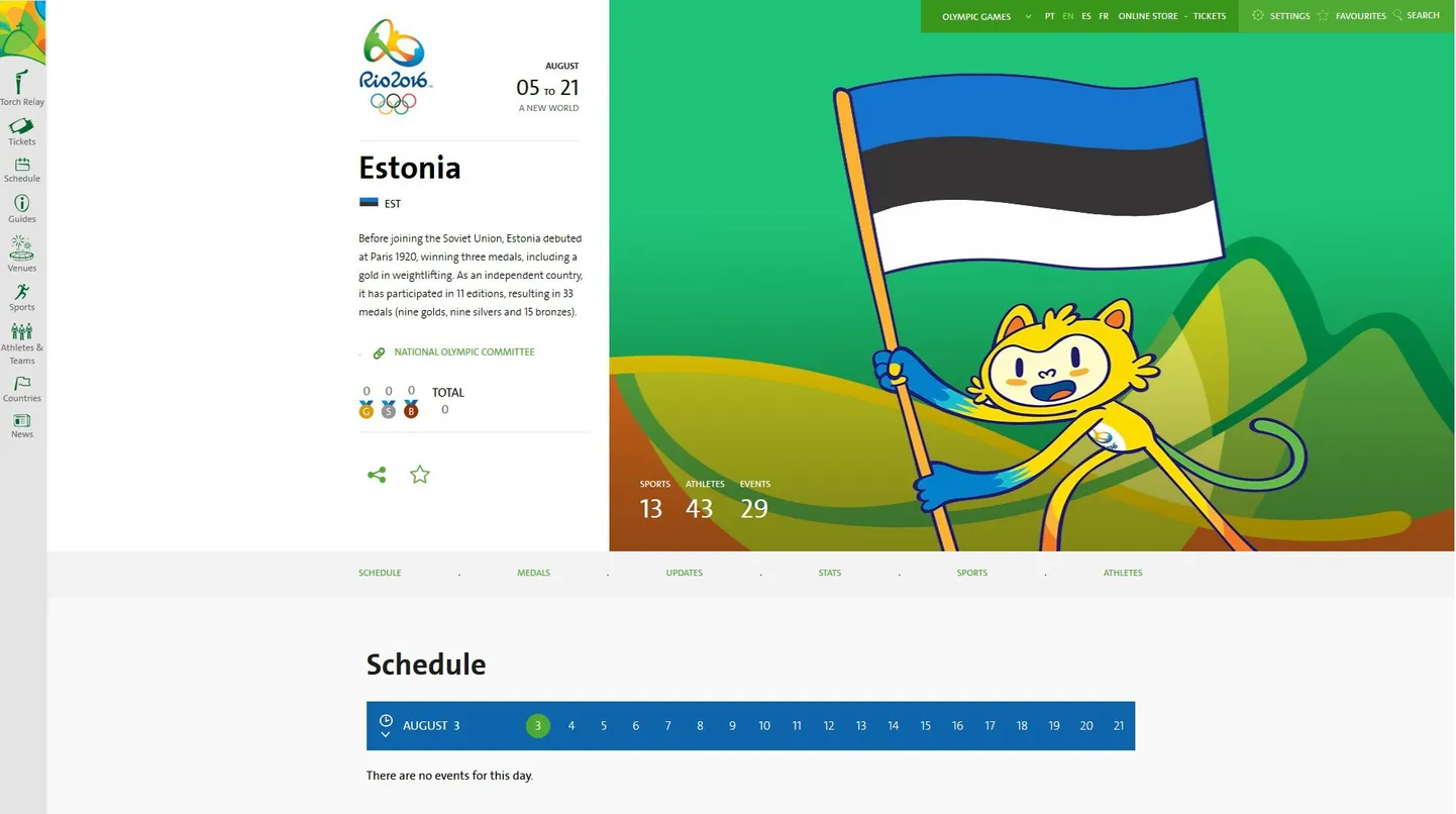 Rio veebileht.