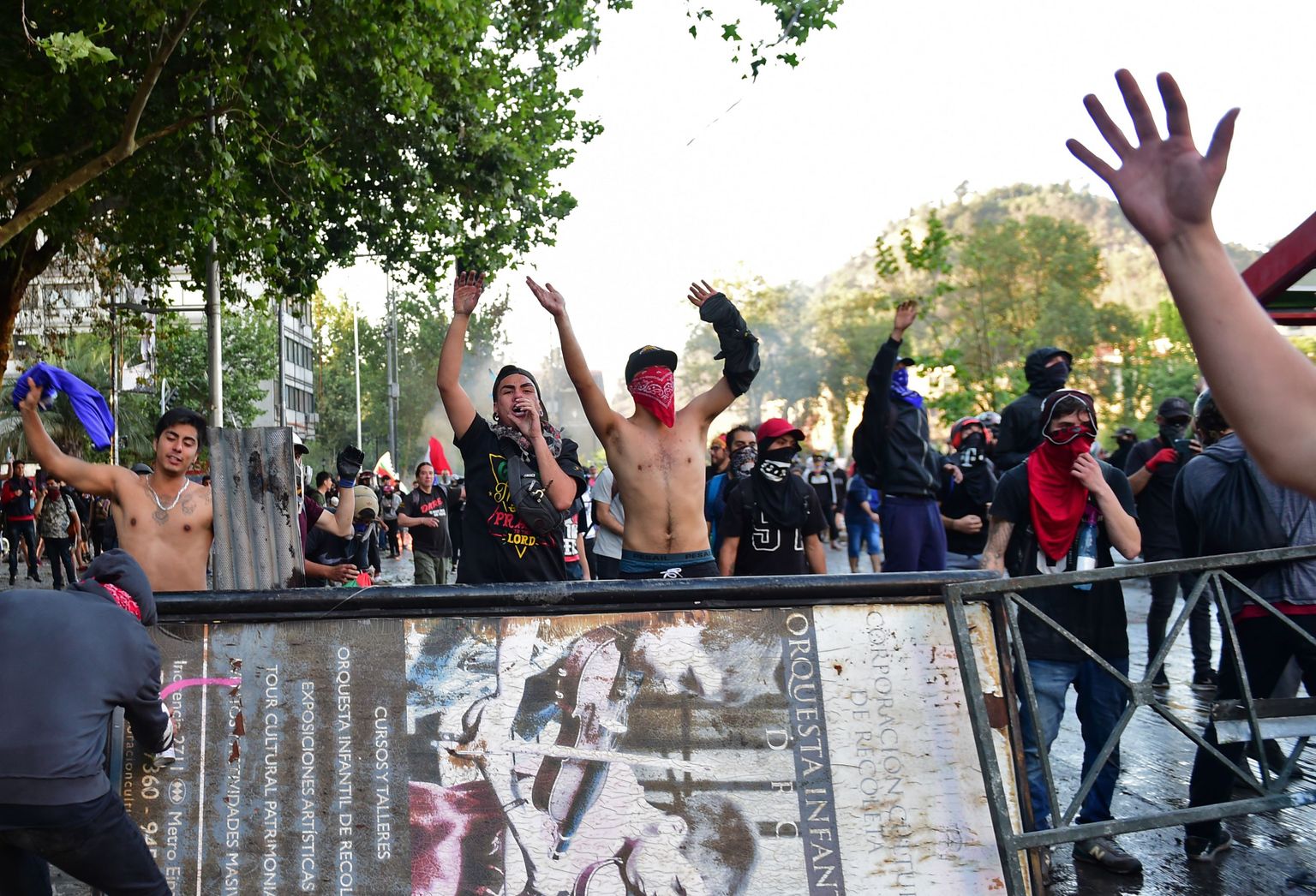 Meeleavaldajad Tšiili pealinnas Santiagos 31. oktoobril.