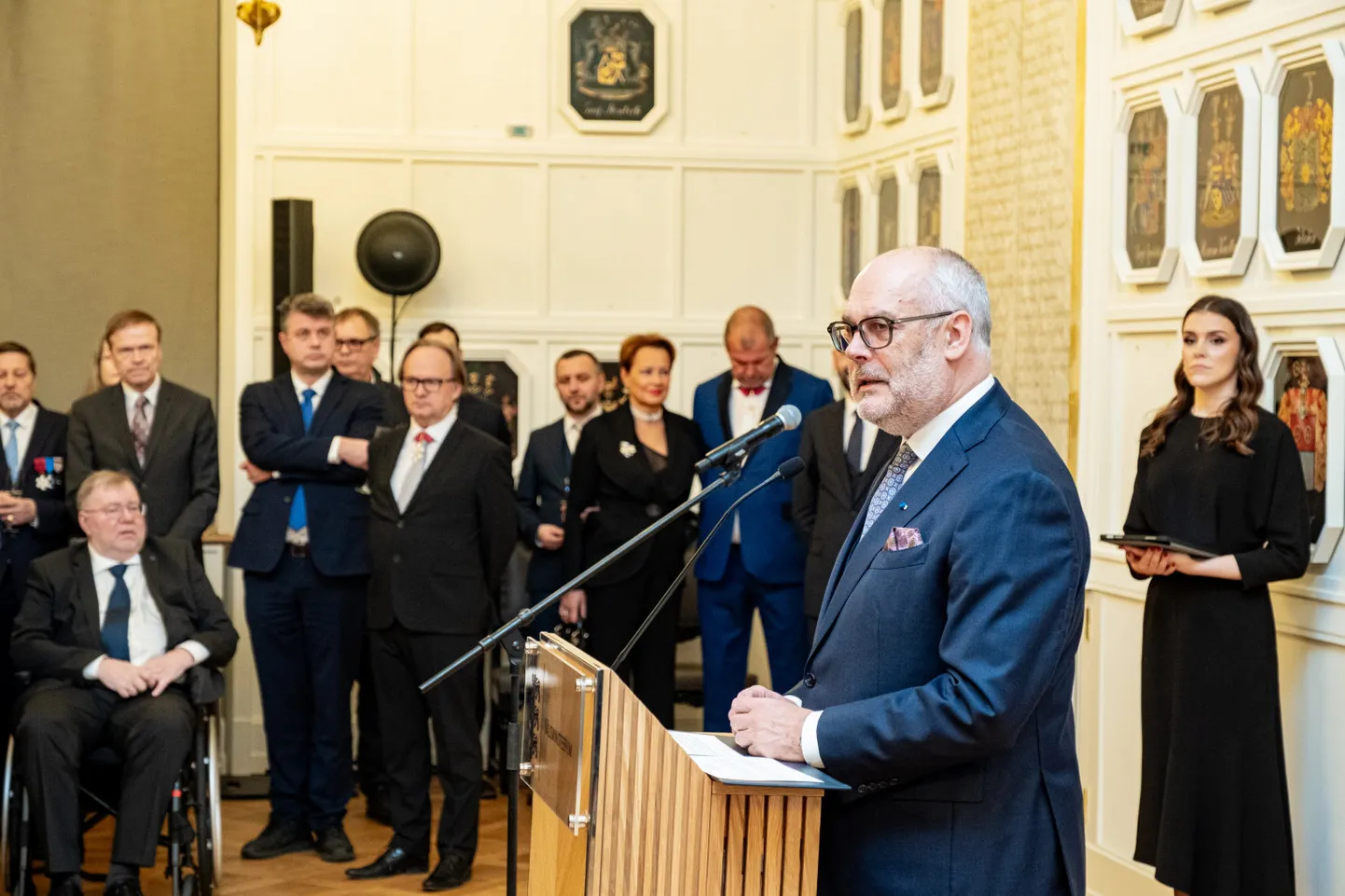 President Alar Karis Tartu Rahulepingu 105. aastapäeva tähistamisel Eestimaa Rüütelkonna hoones.
