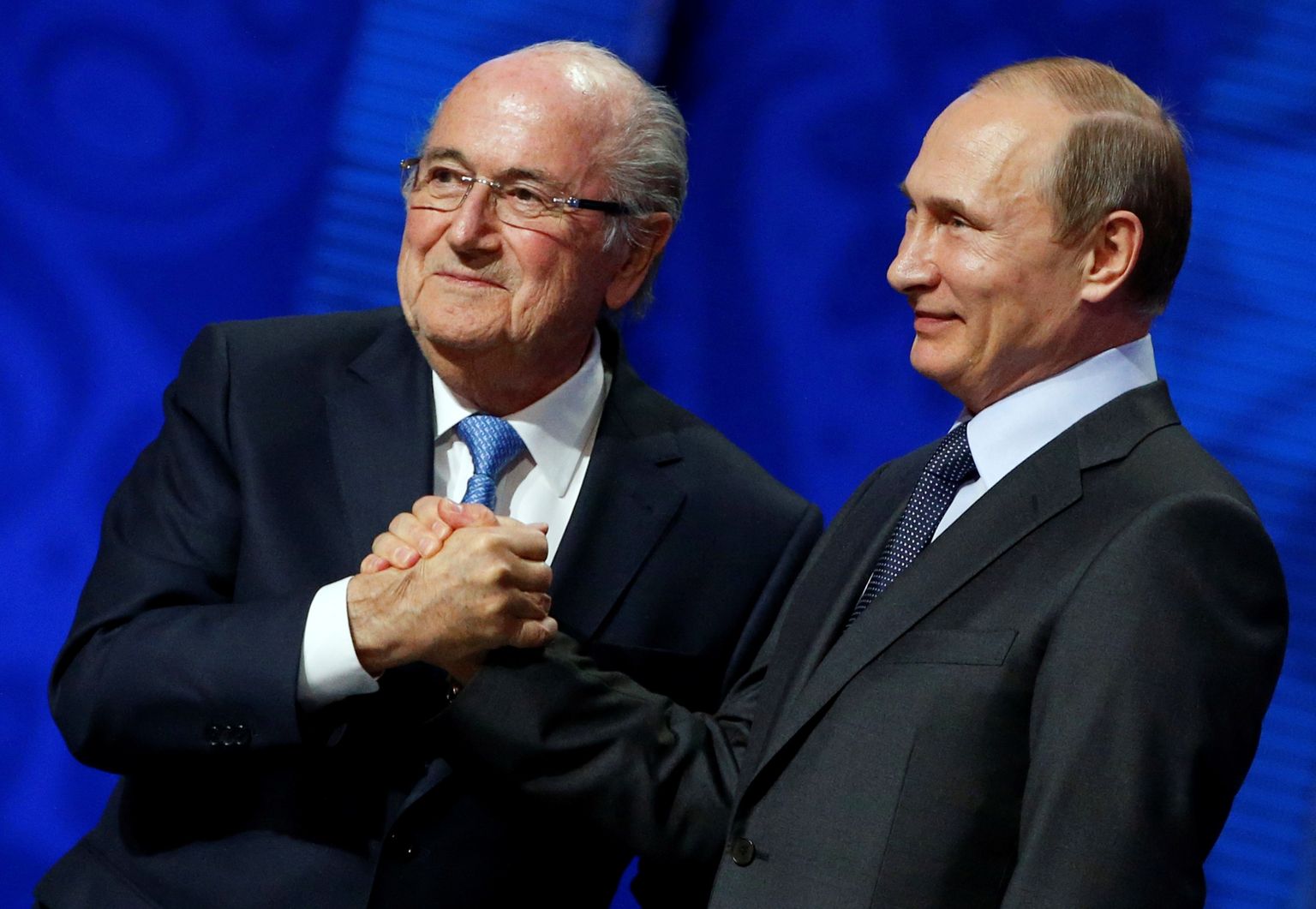 Endine FIFA president Sepp Blatter koos Venemaa presidendi Vladimir Putiniga.