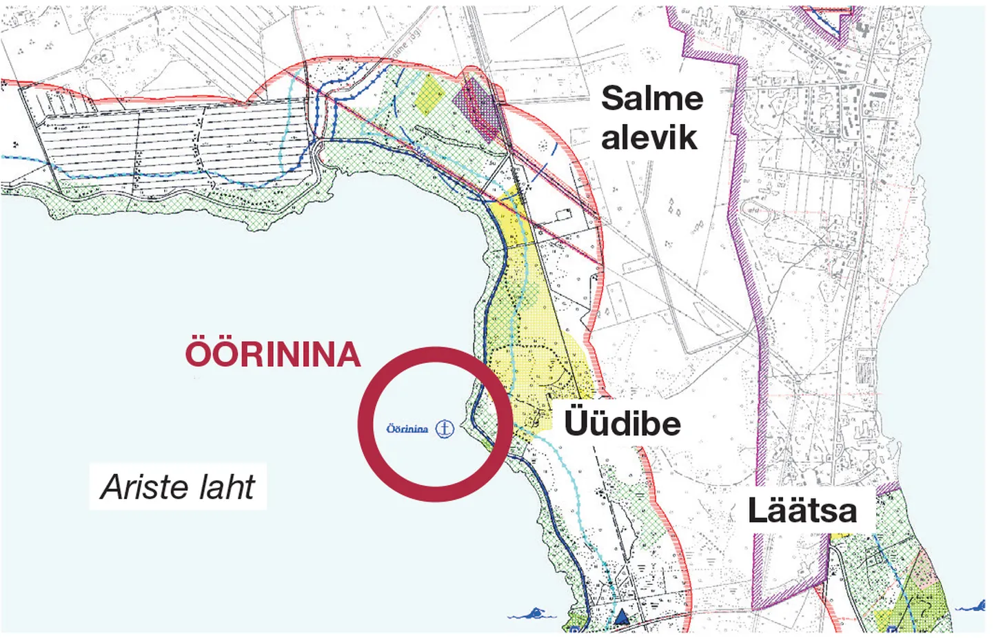 Öörinina asukoht.