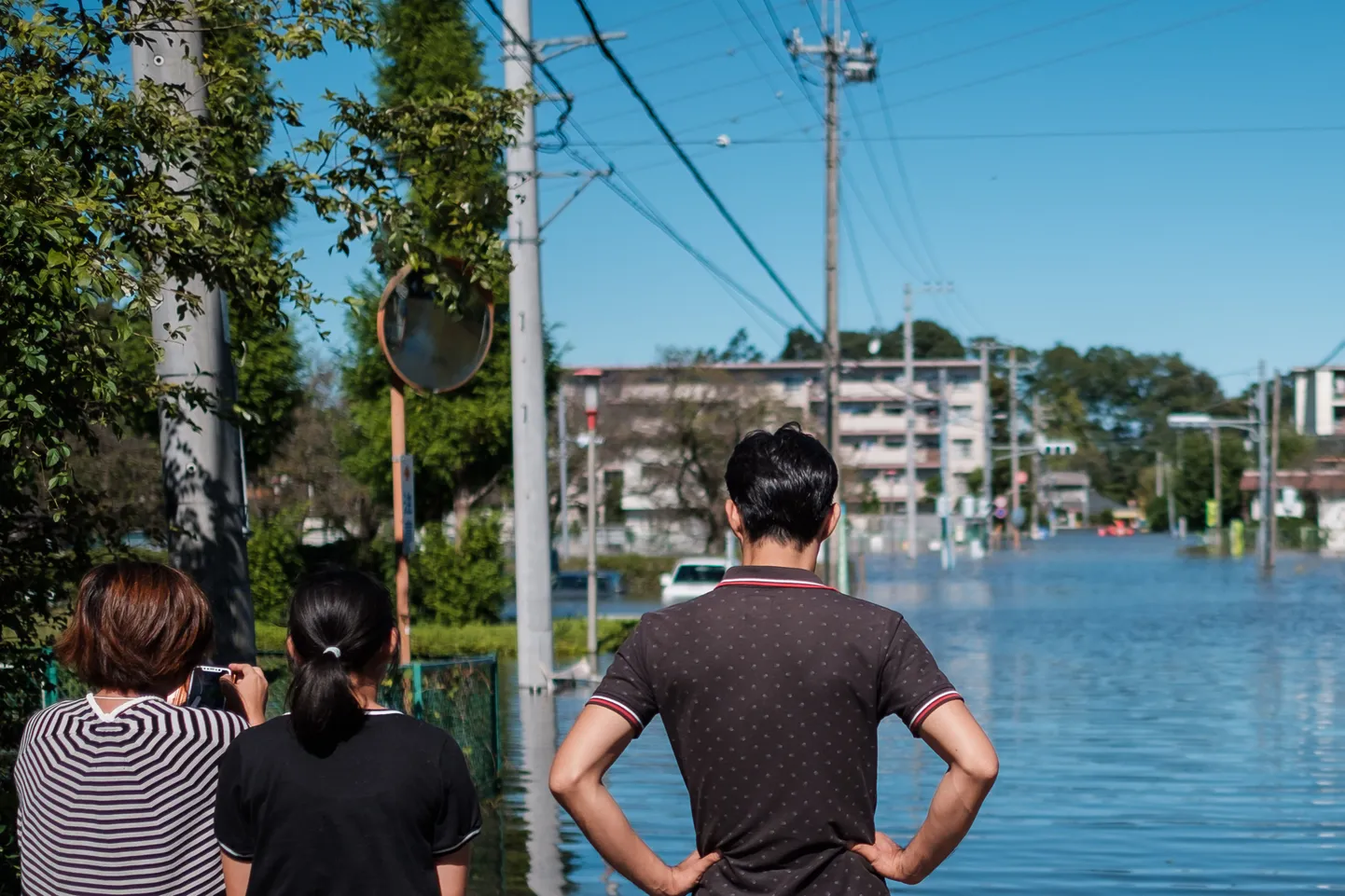Eksperdid arvavad, et üleujutused muutuvad tulevikus üha sagedasemaks. Fotol on taifuuni poolt üleujutatud Kawagoe linn Jaapanis.