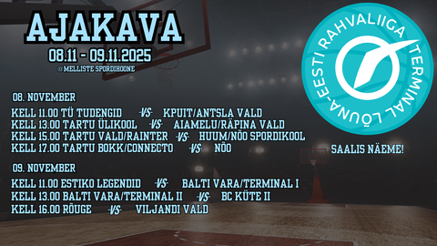 OTSEÜLEKANNE ⟩ Korvpalli Terminal Lõuna-Eesti Rahvaliiga pühapäevased mängud