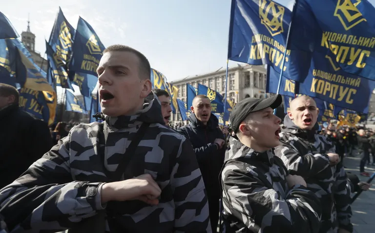 Aktivistid eile Kiievis.