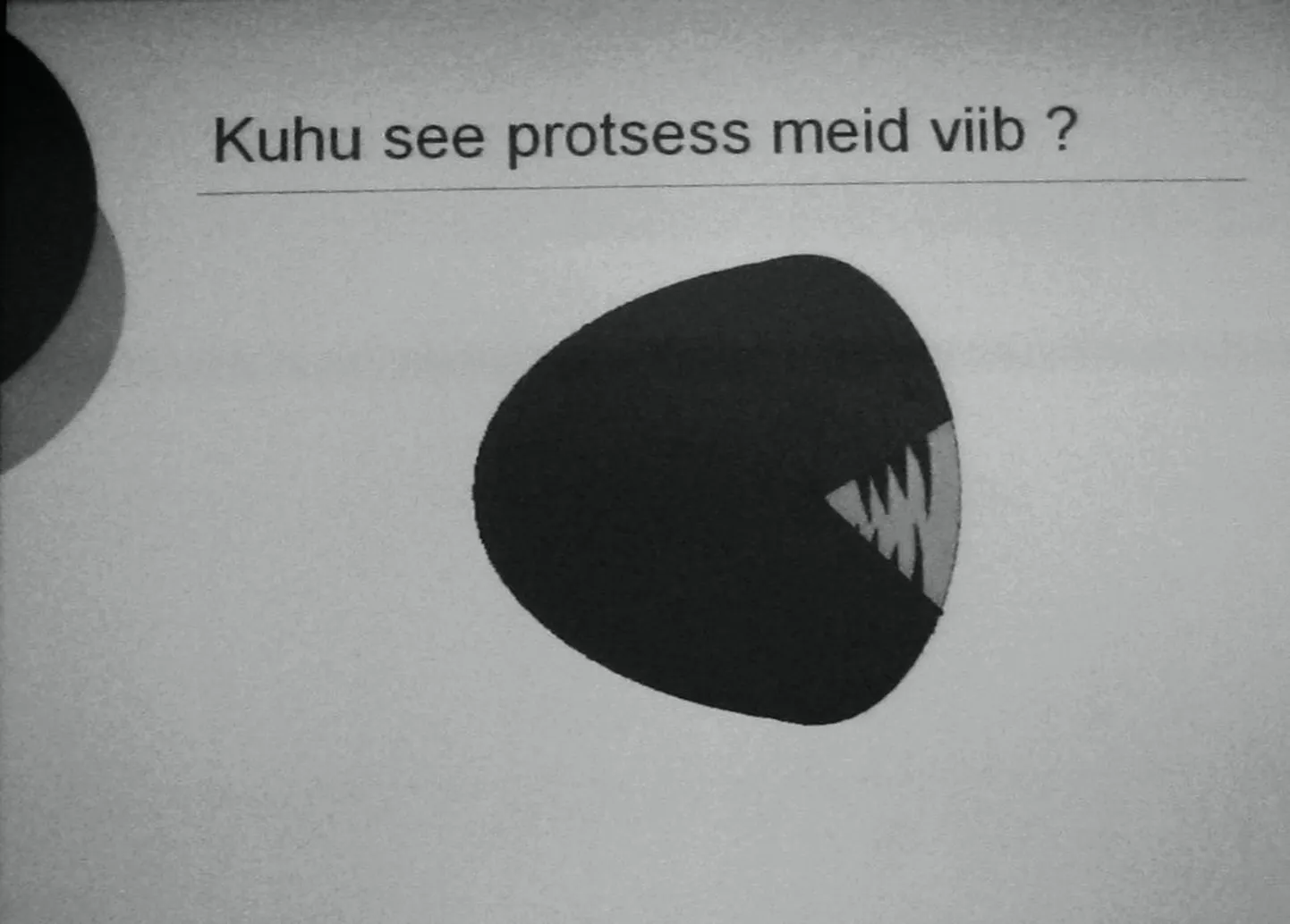 Katke Peeter Saari slaidiesitlusest, kus võõrkeelne termin sööb ära eestipärase vaste.