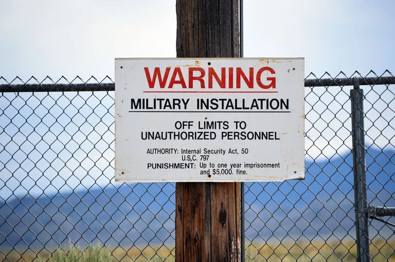 Keelumärk USA õhuväele kuuluva Area 51 (Ala 51) juures.
