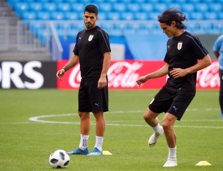 Uruguai ründetähed Luis Suarez ja Edinson Cavani.