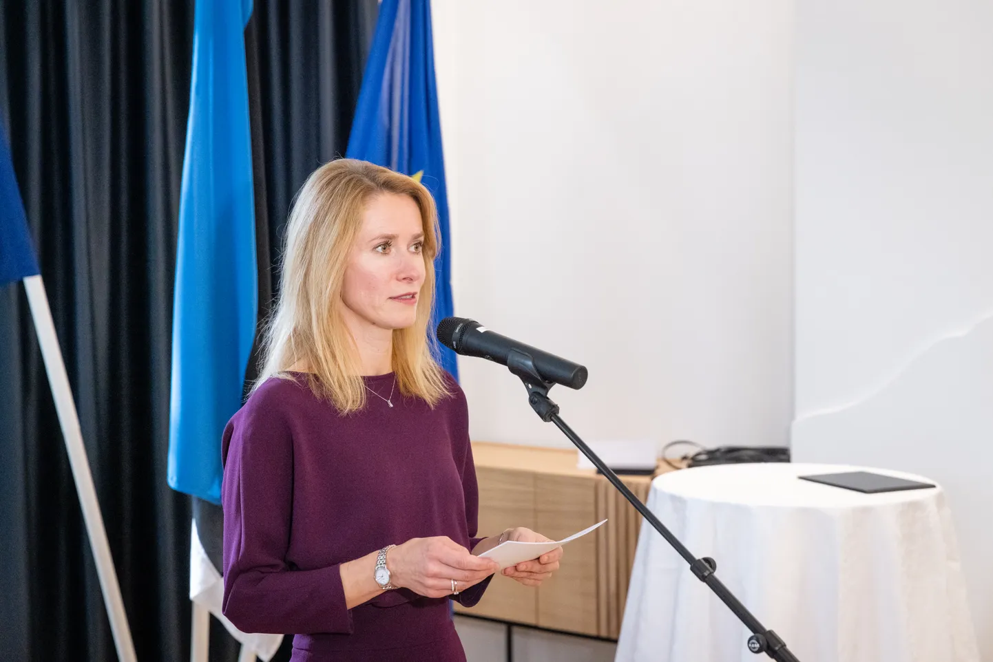 Eesti Helsingi saatkona avamine. Pildil peaminister Kaja Kallas.