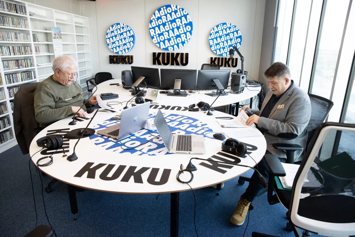 Rein Lang ja Väino Koorberg Kuku stuudios.
