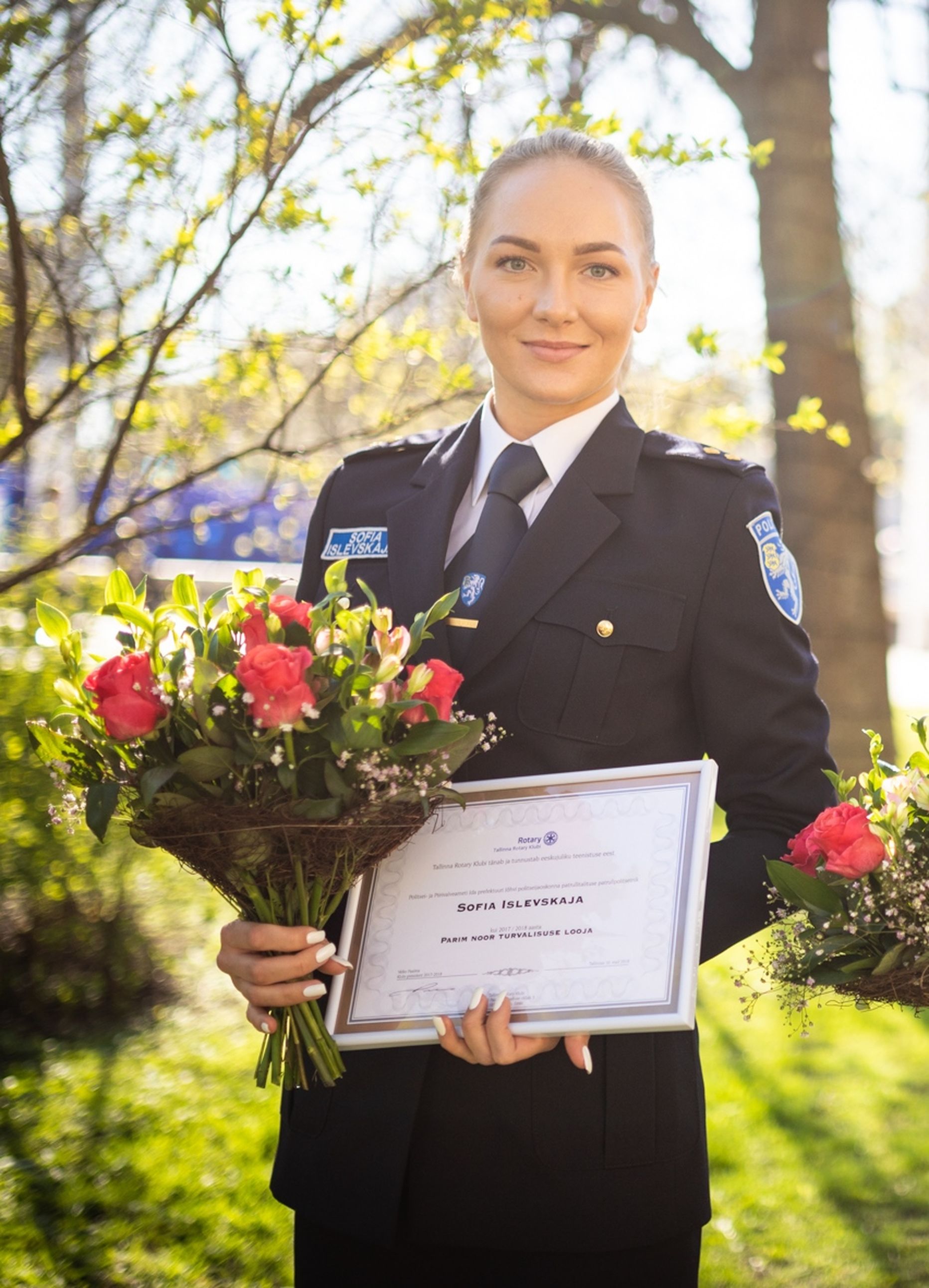 Таллиннский клуб Rotary в 2018 году признал Софию Ислевскую лучшим молодым полицейским.