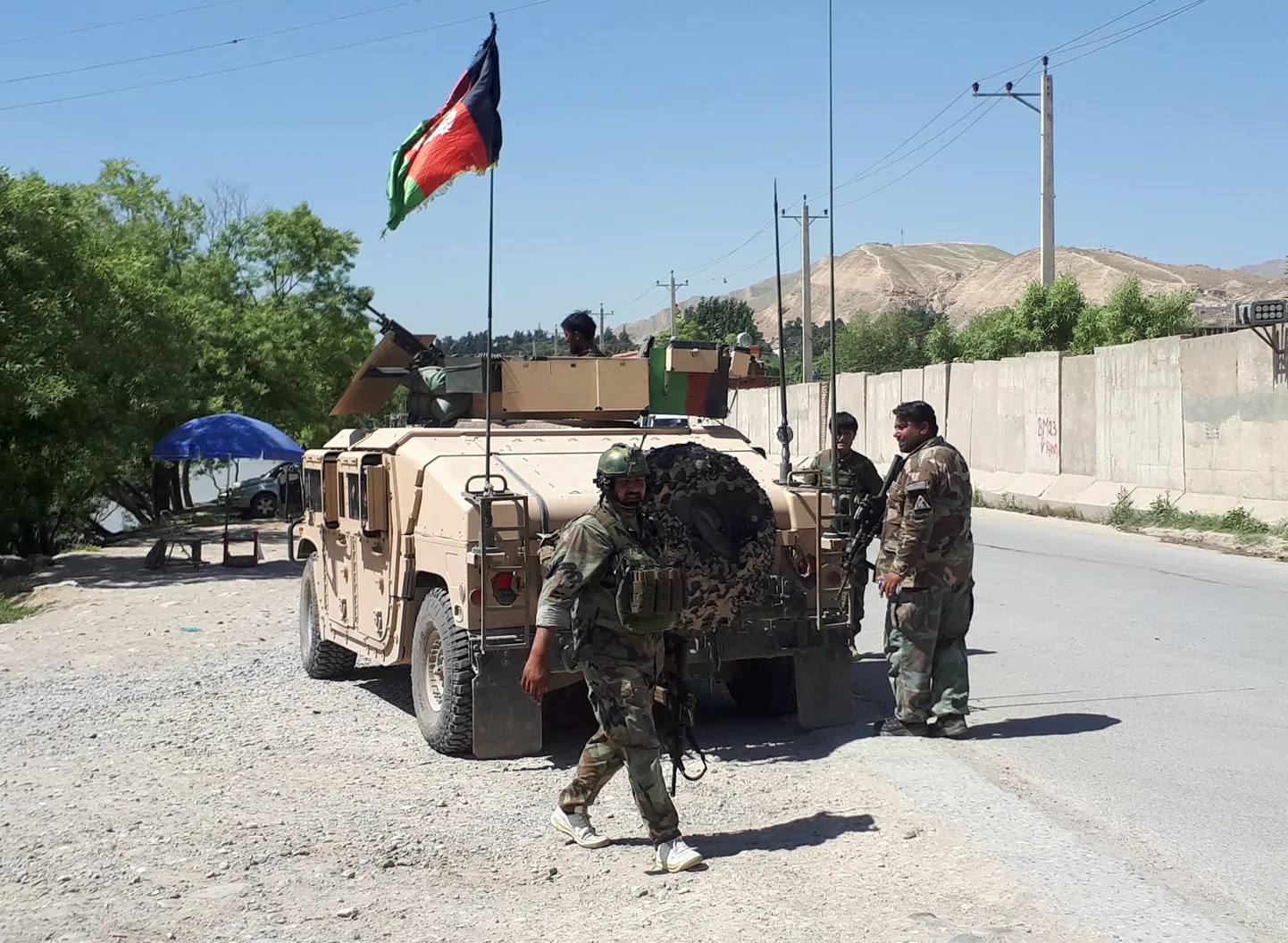 Afganistani eriüksused rünnakupaigas.