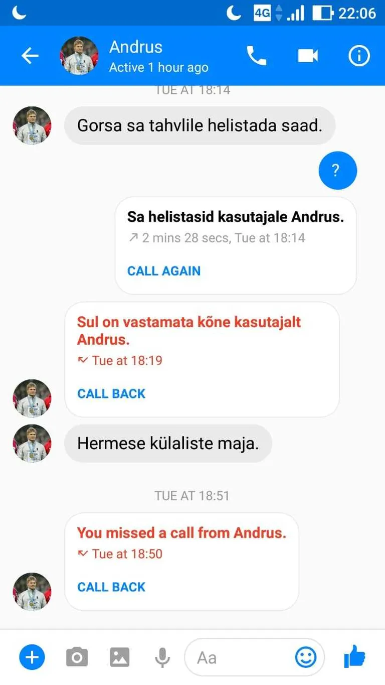Vestlus teisipäeva õhtust.