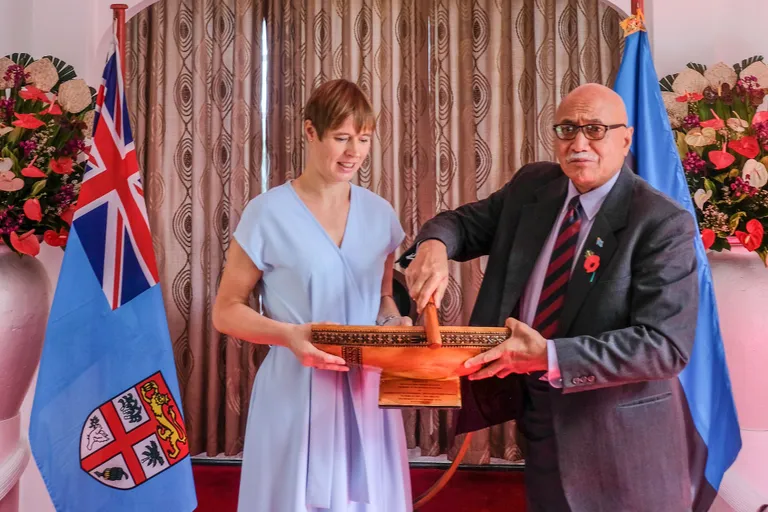 President Kersti Kaljulaid Fidžil kohtumisel president Jioji Konousi Konrotega, 24. oktoober 2018.