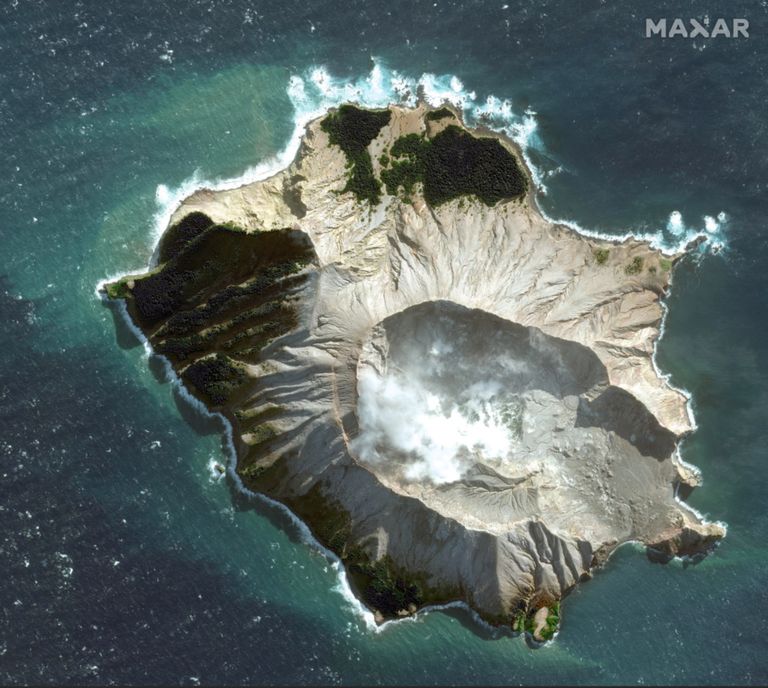Satelliitfoto Uus-Meremaa White Islandi saarest.