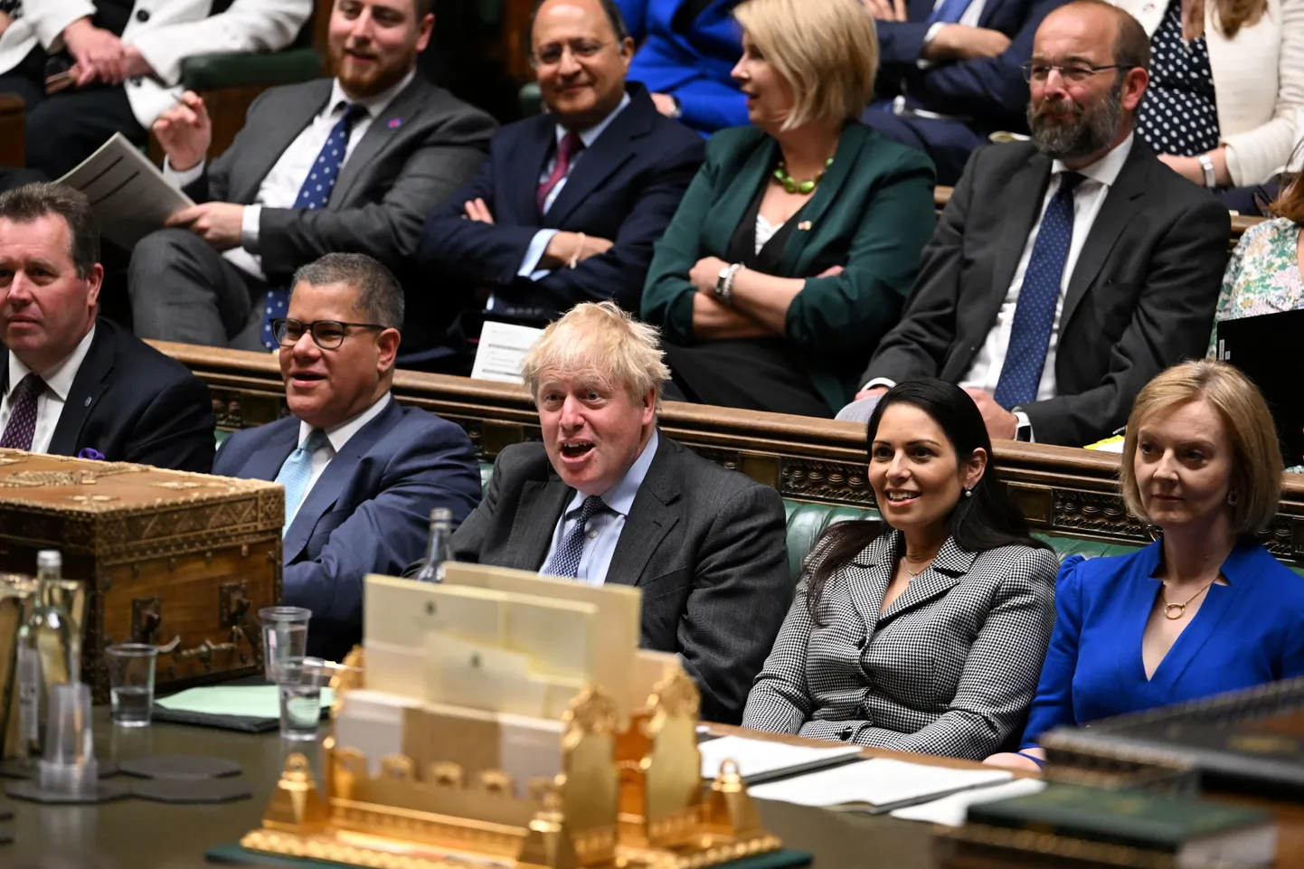 Briti peaminister Boris Johnson (esiplaanil).