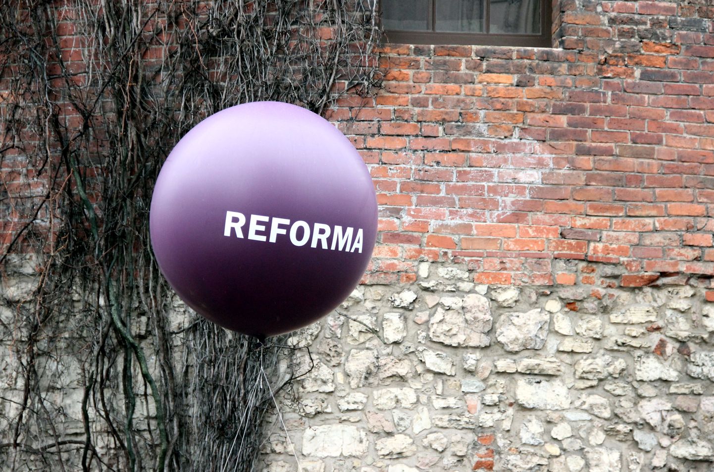 Воздушный шарик с надписью "Реформа"