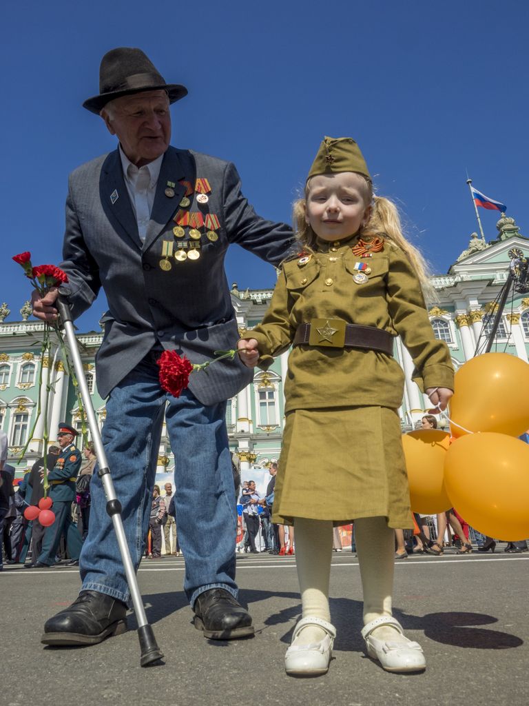 ST. PETERSBURG, RUSSIA. MAY 9, 2016. A WWII veteran during celebrations marking the 71st anniversary of the Victory over Nazi Germany in World War II, in Palace Square. Ruslan Shamukov/TASS
