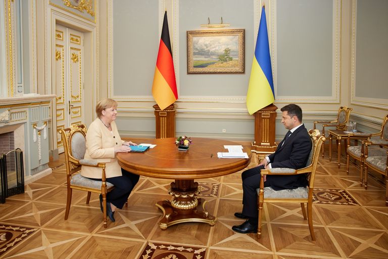 Angela Merkeli ja Volodõmõr Zelenskõi kohtumine.