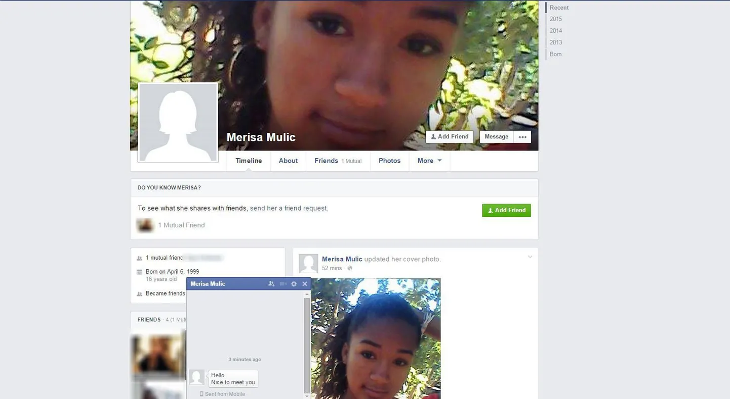 Neiu otsib Facebookist sõpru