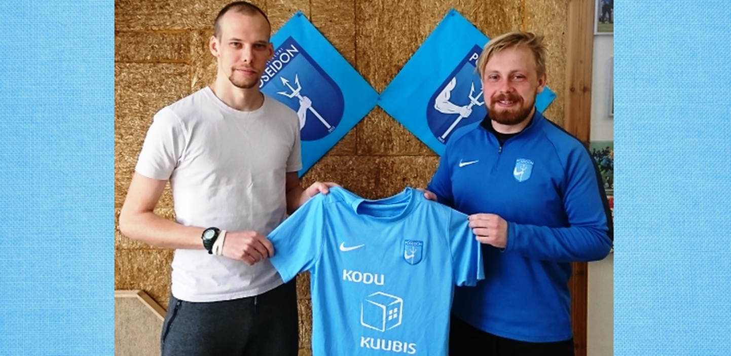 Jalgpalliklubi Poseidon turundus- ja kommunikatsioonispetsialist Ivar Lepik (vasakul) ja tegevjuht Martin Kuldmägi.