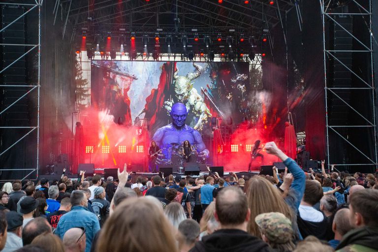 Группа Megadeth на Таллиннском певческом поле в июле 2023 года.