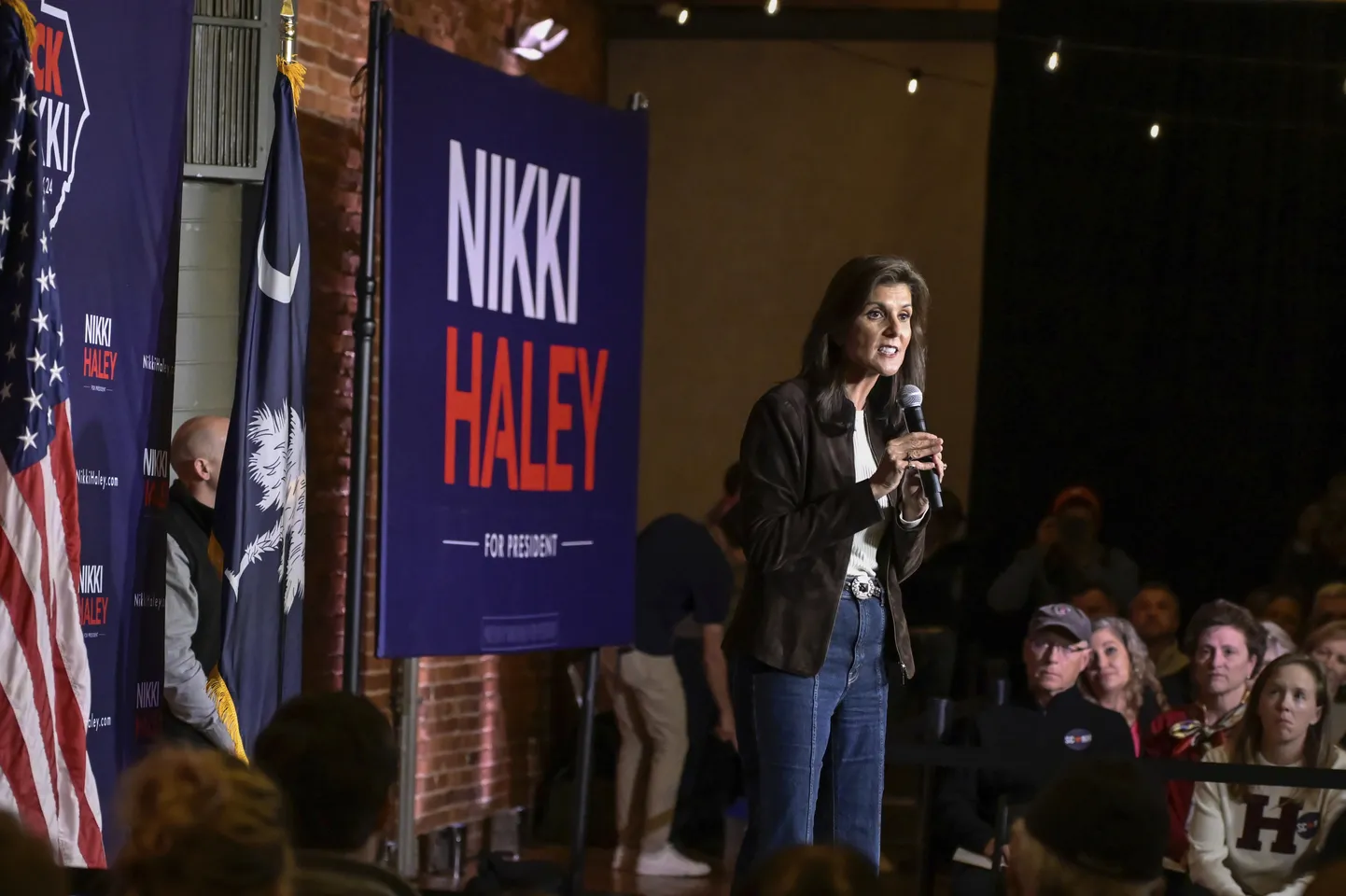 Nikki Haley sel esmaspäeval kampaaniaüritusel Lõuna-Carolina osariigis.