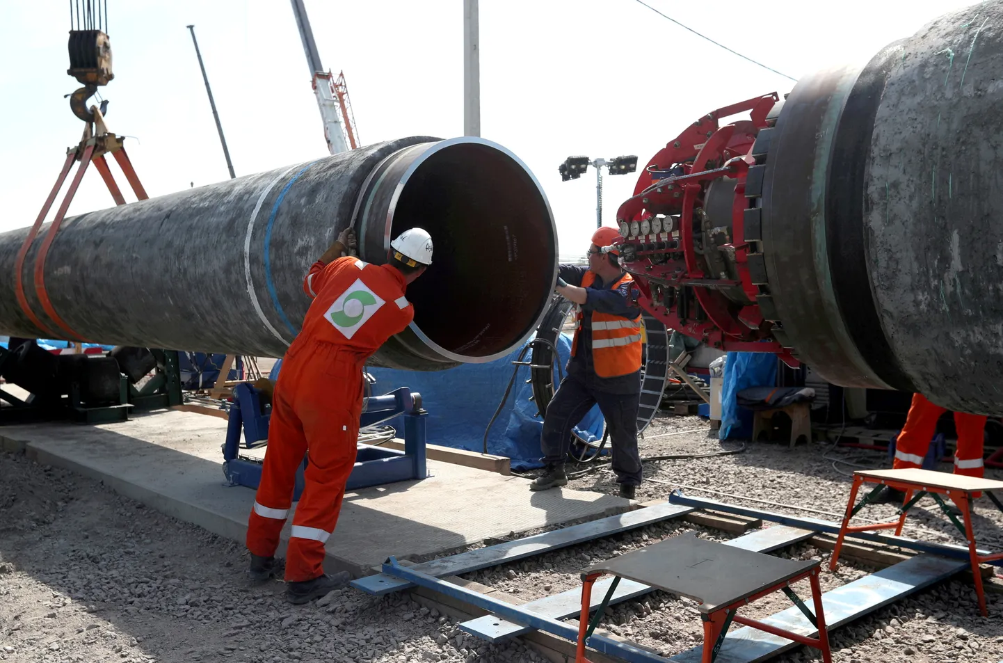Nord Stream 2 gaasijuhtme ehitus Kingisepa linna lähedal Leningradi oblastis 2019. aastal.