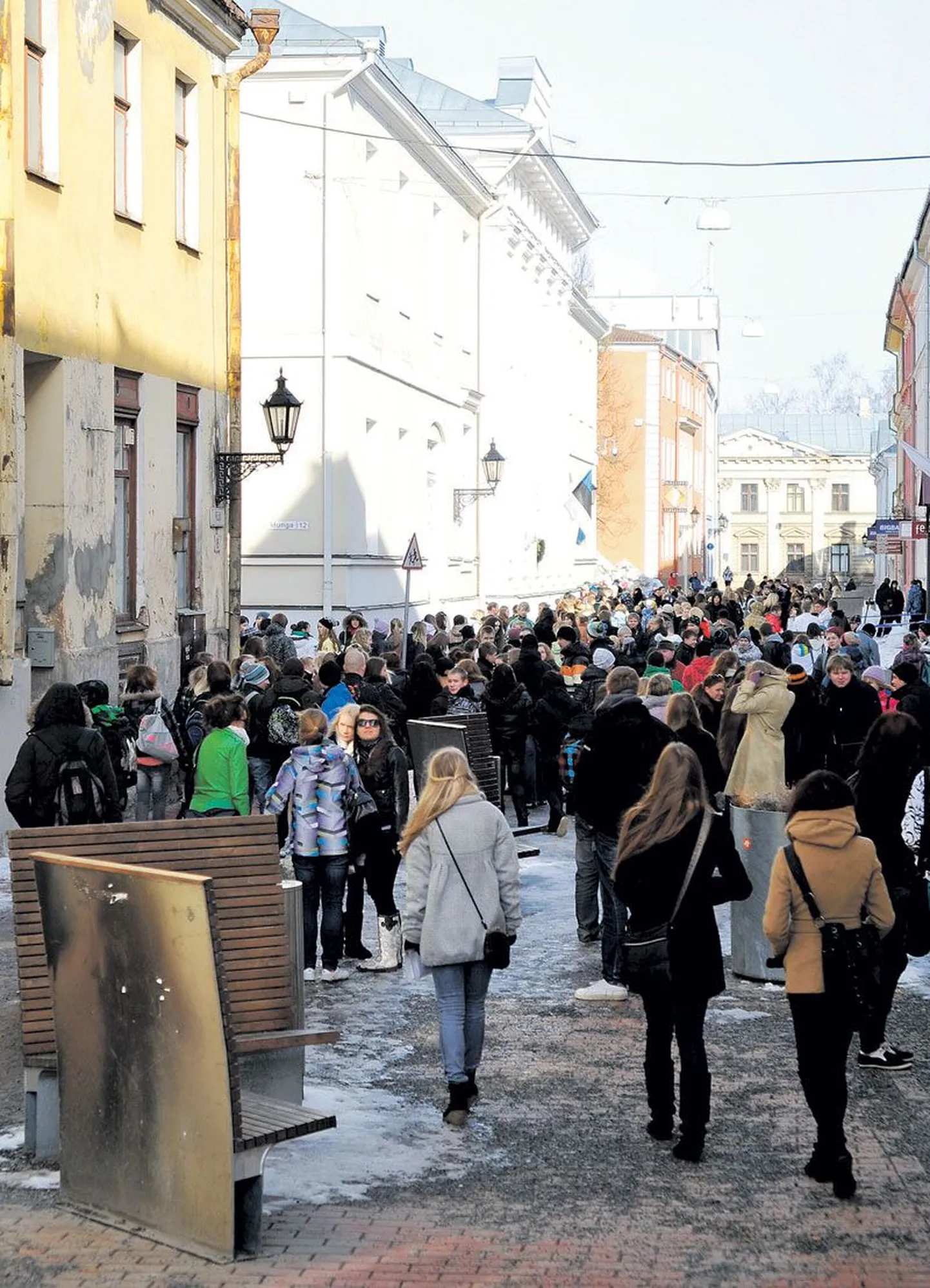Eile hommikul, pool tundi enne sisseastumiskatsete algust rahvastasid Rüütli tänavat peamiselt Treffneri gümnaasiumisse pürgijad.  Kandidaatide täpset hulka kool ei avalda.