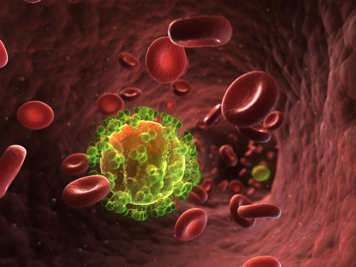 3D иллюстрации вируса ВИЧ. Иллюстративное фото.