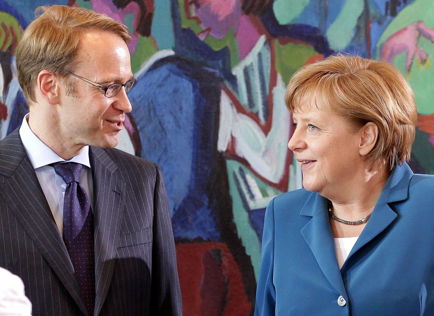 Saksa kantsler Angela Merkel ja Saksamaa keskpanga Bundesbanki president Jens Weidmann.