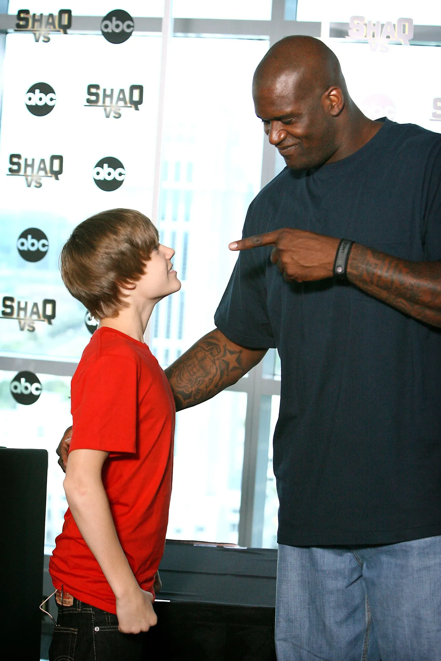 Justin Bieber ja Shaqueille O'Neal.