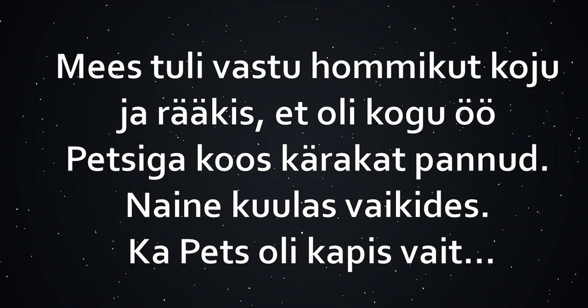 Mees tuli vastu hommikut koju