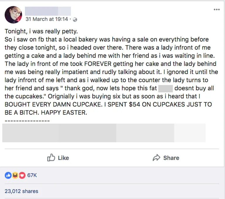Vega Facebooki postitus.