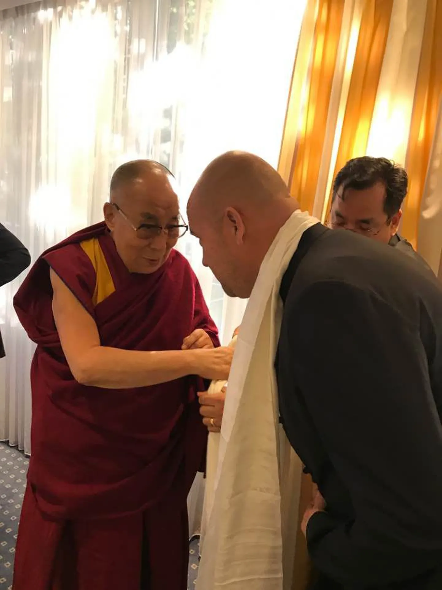 Riigikogu toetusgrupp kohtumas 2017. aastal Riias dalai-laamaga